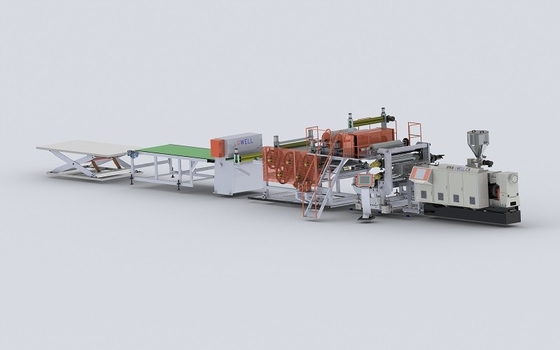 購入 ツインスクリュー LVT 木材プラスチック床エクストルーションライン LVT床床生産機械 online manufacture
