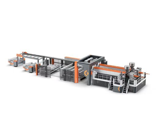 購入 太陽電池パネル封止用、幅2600mm、出力300-700kg/h、最高ライン速度16m/sのEVAソーラーフィルム押出ライン online manufacture